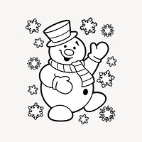 Snowman  collage element vector. Free public domain CC0 image.