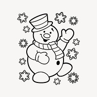 Snowman  collage element vector. Free public domain CC0 image.