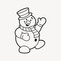 Snowman  collage element vector. Free public domain CC0 image.