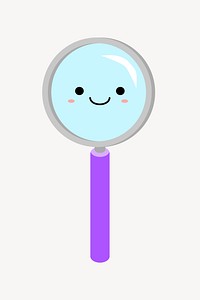 Cute magnifying glass collage element vector. Free public domain CC0 image.