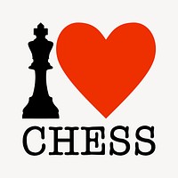 I love chess collage element vector. Free public domain CC0 image.