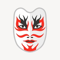 Japanese mask collage element vector. Free public domain CC0 image.