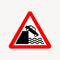 Cliff warning sign clipart, traffic illustration vector. Free public domain CC0 image