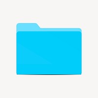 Blue folder clipart, stationery illustration psd. Free public domain CC0 image