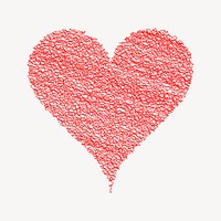 Red heart clipart, Valentine's celebration illustration psd. Free public domain CC0 image