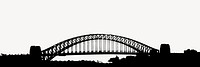 Sydney harbour silhouette clipart, architecture illustration vector. Free public domain CC0 image