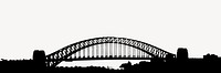 Sydney harbour silhouette, architecture illustration. Free public domain CC0 image
