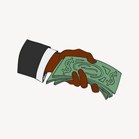 Hand holding money clipart, finance illustration vector. Free public domain CC0 image