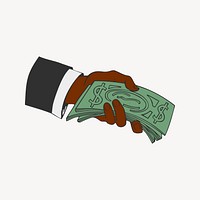 Hand holding money clipart, finance illustration psd. Free public domain CC0 image