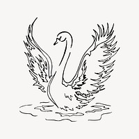 Swan clipart, animal illustration psd. Free public domain CC0 image
