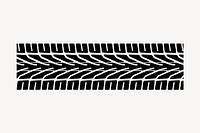 Tire tread clipart, drawing illustration vector. Free public domain CC0 image.