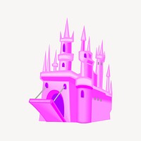 Castle clipart, architecture illustration vector. Free public domain CC0 image