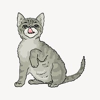 Cat clipart, animal illustration vector. Free public domain CC0 image