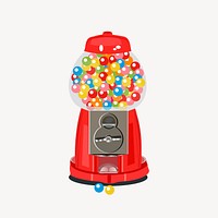 Gumball machine clipart, illustration vector. Free public domain CC0 image.