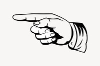 Pointing hand clipart, business illustration vector. Free public domain CC0 image