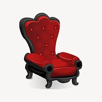 Red chair clipart, illustration vector. Free public domain CC0 image.