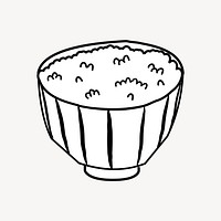 Rice bowl clipart, Japanese food illustration vector. Free public domain CC0 image