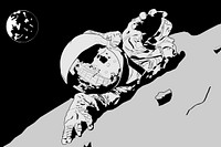 Astronauts climbing moon background vector. Free public domain CC0 image