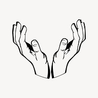 Cupping hands clipart vector. Free public domain CC0 image