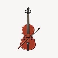 Violin clipart, musical instrument illustration vector. Free public domain CC0 image