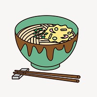 Ramen noodles clipart, Japanese food illustration vector. Free public domain CC0 image