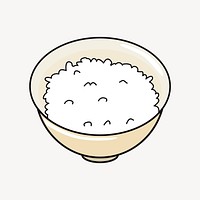 Rice bowl clipart, Japanese food illustration vector. Free public domain CC0 image