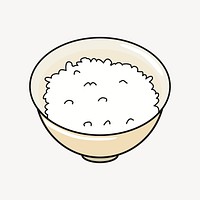Rice bowl clipart, Japanese food illustration psd. Free public domain CC0 image