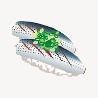 Saba fish sushi clipart, Japanese food illustration vector. Free public domain CC0 image