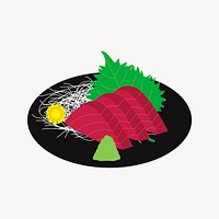 Tuna sashimi sushi clipart, Japanese food illustration vector. Free public domain CC0 image