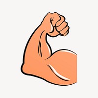 Flexing arm clipart, wellness illustration vector. Free public domain CC0 image