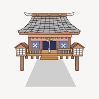 Japanese temple clipart, architecture illustration vector. Free public domain CC0 image