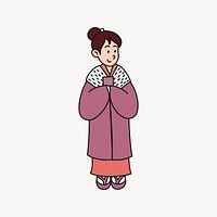 Japanese kimono woman clipart vector. Free public domain CC0 image