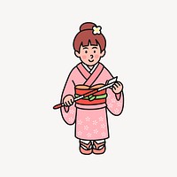 Japanese kimono woman clipart psd. Free public domain CC0 image