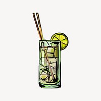 Cocktail clipart, alcoholic beverage illustration vector. Free public domain CC0 image