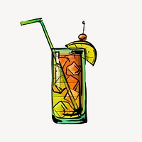 Cocktail clipart, alcoholic beverage illustration vector. Free public domain CC0 image