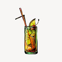 Cocktail clipart, alcoholic beverage illustration vector. Free public domain CC0 image