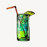 Cocktail clipart, alcoholic beverage illustration vector. Free public domain CC0 image