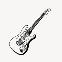 Electric guitar clipart, musical instrument illustration vector. Free public domain CC0 image