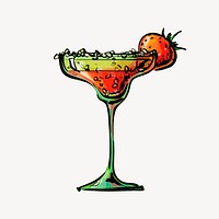 Cocktail clipart, alcoholic beverage illustration vector. Free public domain CC0 image