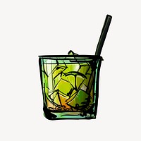 Cocktail clipart, alcoholic beverage illustration vector. Free public domain CC0 image