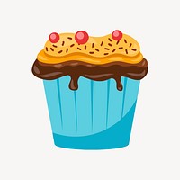 Cupcake clipart, dessert illustration vector. Free public domain CC0 image.