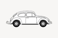 Classic car clipart, vehicle illustration vector. Free public domain CC0 image.