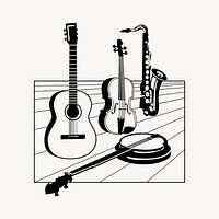 Music instrument  clipart, entertainment illustration vector. Free public domain CC0 image.