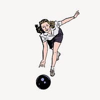 Bowling illustration. Free public domain CC0 image.