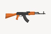 Assault rifle clipart, weapon illustration vector. Free public domain CC0 image.