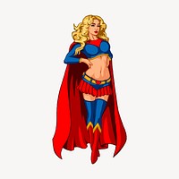 Female superhero illustration. Free public domain CC0 image.