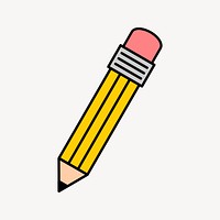 Pencil clipart, stationery illustration vector. Free public domain CC0 image.