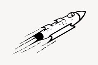 Rocket clipart, outer space illustration psd. Free public domain CC0 image.