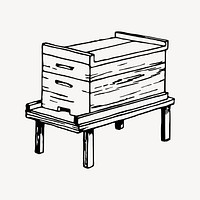 Beehive clipart, apiary illustration vector. Free public domain CC0 image.