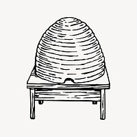 Beehive clipart, apiary illustration vector. Free public domain CC0 image.